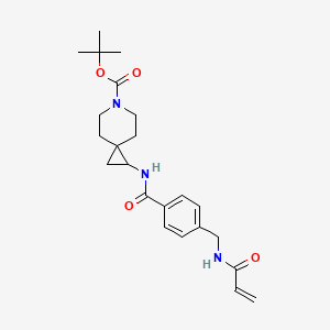 molecular formula C23H31N3O4 B2545792 Tert-butyl 2-[[4-[(prop-2-enoylamino)methyl]benzoyl]amino]-6-azaspiro[2.5]octane-6-carboxylate CAS No. 2361845-03-4