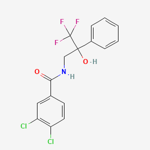 molecular formula C16H12Cl2F3NO2 B2545793 3,4-dichloro-N-(3,3,3-trifluoro-2-hydroxy-2-phenylpropyl)benzamide CAS No. 1351651-65-4