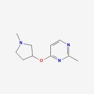 molecular formula C10H15N3O B2545802 2-甲基-4-[(1-甲基吡咯烷-3-基)氧基]嘧啶 CAS No. 2200807-42-5