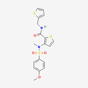molecular formula C18H18N2O4S3 B2545804 3-{[(4-methoxyphenyl)sulfonyl](methyl)amino}-N-(thiophen-2-ylmethyl)thiophene-2-carboxamide CAS No. 1115933-62-4