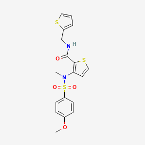 molecular formula C18H18N2O4S3 B2545804 3-(N-methyl4-methoxybenzenesulfonamido)-N-[(thiophen-2-yl)methyl]thiophene-2-carboxamide CAS No. 1115933-62-4