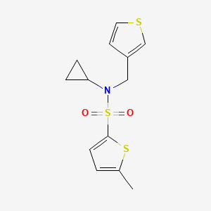 molecular formula C13H15NO2S3 B2545832 N-シクロプロピル-5-メチル-N-(チオフェン-3-イルメチル)チオフェン-2-スルホンアミド CAS No. 1286714-57-5