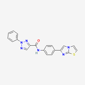 molecular formula C20H14N6OS B2545840 N-(4-(imidazo[2,1-b]thiazol-6-yl)phenyl)-2-phenyl-2H-1,2,3-triazole-4-carboxamide CAS No. 1207000-33-6