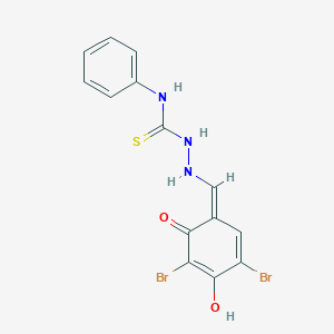 molecular formula C14H11Br2N3O2S B254586 1-[[(Z)-(3,5-dibromo-4-hydroxy-6-oxocyclohexa-2,4-dien-1-ylidene)methyl]amino]-3-phenylthiourea 