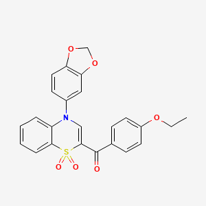 molecular formula C24H19NO6S B2545867 [4-(1,3-benzodioxol-5-yl)-1,1-dioxido-4H-1,4-benzothiazin-2-yl](4-ethoxyphenyl)methanone CAS No. 1114852-70-8