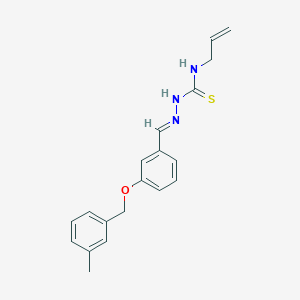 molecular formula C19H21N3OS B254588 N-allyl-N'-{3-[(3-methylbenzyl)oxy]benzylidene}carbamohydrazonothioic acid 