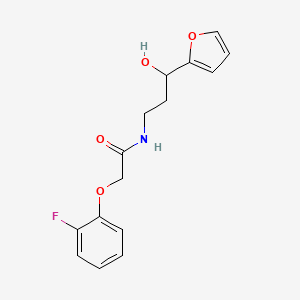 molecular formula C15H16FNO4 B2545888 2-(2-fluorophenoxy)-N-(3-(furan-2-yl)-3-hydroxypropyl)acetamide CAS No. 1421516-50-8