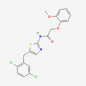 B2545890 N-[5-[(2,5-dichlorophenyl)methyl]-1,3-thiazol-2-yl]-2-(2-methoxyphenoxy)acetamide CAS No. 301176-49-8