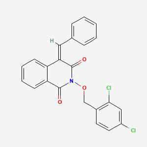 molecular formula C23H15Cl2NO3 B2545892 (4Z)-4-benzylidene-2-[(2,4-dichlorophenyl)methoxy]isoquinoline-1,3-dione CAS No. 338396-49-9