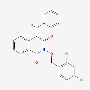 molecular formula C23H15Cl2NO3 B2545892 (4Z)-4-bencilideno-2-[(2,4-diclorofenil)metoxi]isoquinolina-1,3-diona CAS No. 338396-49-9