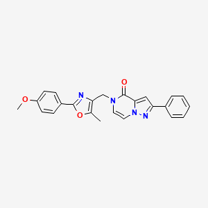 molecular formula C24H20N4O3 B2545898 5-((2-(4-methoxyphenyl)-5-methyloxazol-4-yl)methyl)-2-phenylpyrazolo[1,5-a]pyrazin-4(5H)-one CAS No. 1359484-24-4