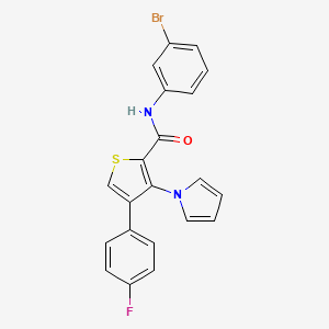 molecular formula C21H14BrFN2OS B2545901 N-(3-bromophenyl)-4-(4-fluorophenyl)-3-(1H-pyrrol-1-yl)thiophene-2-carboxamide CAS No. 1291842-20-0