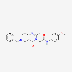 molecular formula C25H28N4O3 B2545903 N-(4-methoxyphenyl)-2-(2-methyl-6-(3-methylbenzyl)-4-oxo-5,6,7,8-tetrahydropyrido[4,3-d]pyrimidin-3(4H)-yl)acetamide CAS No. 1251615-46-9