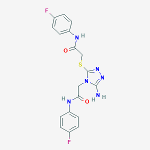 molecular formula C18H16F2N6O2S B254591 2-[3-amino-5-[2-(4-fluoroanilino)-2-oxoethyl]sulfanyl-1,2,4-triazol-4-yl]-N-(4-fluorophenyl)acetamide 