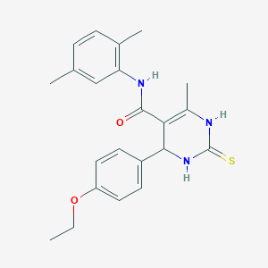 molecular formula C22H25N3O2S B2545910 N-(2,5-dimethylphenyl)-4-(4-ethoxyphenyl)-6-methyl-2-sulfanylidene-3,4-dihydro-1H-pyrimidine-5-carboxamide CAS No. 537680-53-8