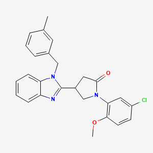 molecular formula C26H24ClN3O2 B2545912 1-(5-氯-2-甲氧基苯基)-4-[1-(3-甲基苄基)-1H-苯并咪唑-2-基]吡咯烷-2-酮 CAS No. 847397-57-3
