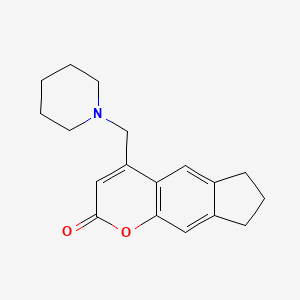 molecular formula C18H21NO2 B2545914 4-(piperidin-1-ylmethyl)-7,8-dihydrocyclopenta[g]chromen-2(6H)-one CAS No. 859860-64-3