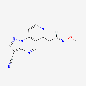 10-[(2E)-2-(methoxyimino)ethyl]-2,3,7,11-tetraazatricyclo[7.4.0.0^{2,6}]trideca-1(9),3,5,7,10,12-hexaene-5-carbonitrile