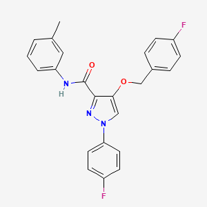 molecular formula C24H19F2N3O2 B2545917 4-((4-氟苄基)氧基)-1-(4-氟苯基)-N-(间甲苯基)-1H-吡唑-3-甲酰胺 CAS No. 1210402-11-1