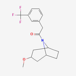 B2545937 1-((1R,5S)-3-methoxy-8-azabicyclo[3.2.1]octan-8-yl)-2-(3-(trifluoromethyl)phenyl)ethanone CAS No. 2192745-74-5