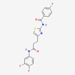 B2545943 N-(4-(3-((3,4-difluorophenyl)amino)-3-oxopropyl)thiazol-2-yl)-4-fluorobenzamide CAS No. 1021218-69-8