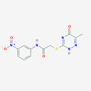 molecular formula C12H11N5O4S B254595 2-[(6-methyl-5-oxo-2H-1,2,4-triazin-3-yl)sulfanyl]-N-(3-nitrophenyl)acetamide 