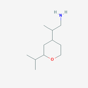 molecular formula C11H23NO B2545955 2-(2-Propan-2-yloxan-4-yl)propan-1-amine CAS No. 1543954-19-3