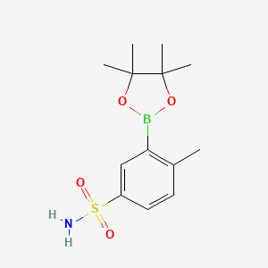 molecular formula C13H20BNO4S B2545957 4-Methyl-3-(4,4,5,5-tetramethyl-1,3,2-dioxaborolan-2-yl)benzenesulfonamide CAS No. 909187-69-5