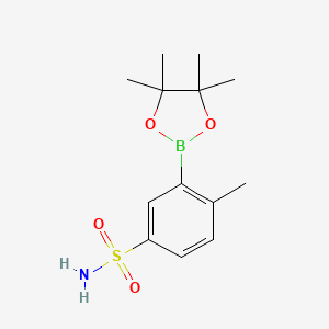 molecular formula C13H20BNO4S B2545957 4-甲基-3-(4,4,5,5-四甲基-1,3,2-二氧杂硼环-2-基)苯磺酰胺 CAS No. 909187-69-5