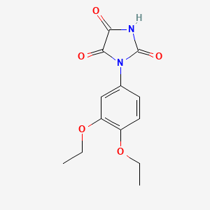 molecular formula C13H14N2O5 B2545958 1-(3,4-二乙氧基苯基)咪唑烷-2,4,5-三酮 CAS No. 775314-84-6