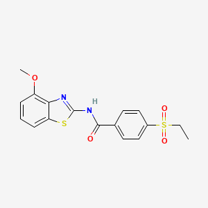 molecular formula C17H16N2O4S2 B2545965 4-(ethylsulfonyl)-N-(4-methoxybenzo[d]thiazol-2-yl)benzamide CAS No. 886935-79-1