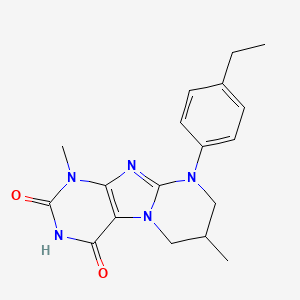 molecular formula C18H21N5O2 B2545968 9-(4-ethylphenyl)-1,7-dimethyl-7,8-dihydro-6H-purino[7,8-a]pyrimidine-2,4-dione CAS No. 714924-08-0