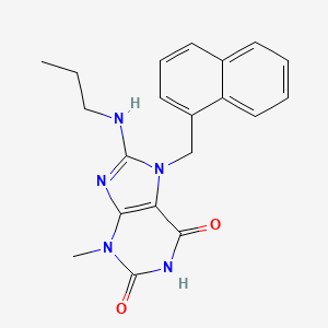 molecular formula C20H21N5O2 B2545969 3-methyl-7-(naphthalen-1-ylmethyl)-8-(propylamino)-1H-purine-2,6(3H,7H)-dione CAS No. 476480-62-3