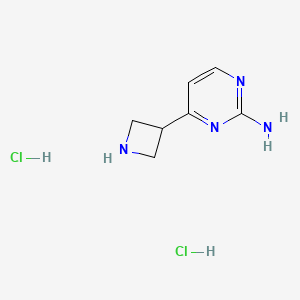 molecular formula C7H12Cl2N4 B2545972 4-(Azetidin-3-yl)pyrimidin-2-amine dihydrochloride CAS No. 2173999-27-2