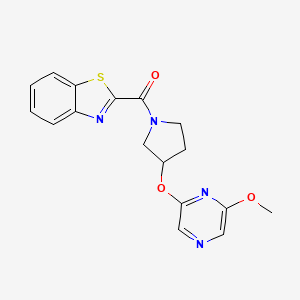 molecular formula C17H16N4O3S B2545979 苯并[d]噻唑-2-基(3-((6-甲氧基吡嗪-2-基)氧基)吡咯烷-1-基)甲酮 CAS No. 2034528-88-4