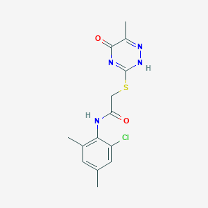 molecular formula C14H15ClN4O2S B254598 N-(2-chloro-4,6-dimethylphenyl)-2-[(6-methyl-5-oxo-2H-1,2,4-triazin-3-yl)sulfanyl]acetamide 