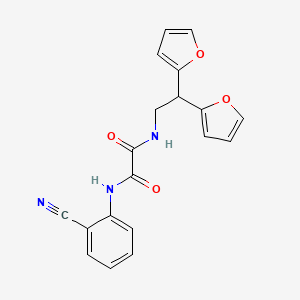N-[2,2-bis(furan-2-yl)ethyl]-N'-(2-cyanophenyl)ethanediamide