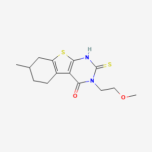 3-(2-methoxyethyl)-7-methyl-2-sulfanylidene-5,6,7,8-tetrahydro-1H-[1]benzothiolo[2,3-d]pyrimidin-4-one