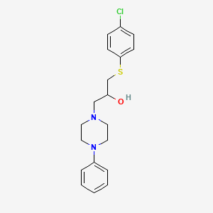 molecular formula C19H23ClN2OS B2545995 1-[(4-氯苯基)硫代]-3-(4-苯基哌嗪)-2-丙醇 CAS No. 338421-66-2