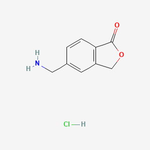 molecular formula C9H10ClNO2 B2546000 5-(Aminomethyl)-1,3-dihydro-2-benzofuran-1-on e hydrochloride CAS No. 1950561-01-9