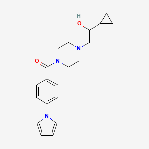 molecular formula C20H25N3O2 B2546005 (4-(1H-pyrrol-1-yl)phenyl)(4-(2-cyclopropyl-2-hydroxyethyl)piperazin-1-yl)methanone CAS No. 1396805-94-9