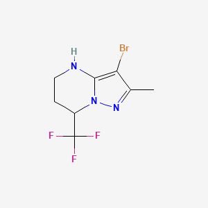 molecular formula C8H9BrF3N3 B2546010 3-溴-2-甲基-7-(三氟甲基)-4,5,6,7-四氢吡唑并[1,5-a]嘧啶 CAS No. 934063-79-3