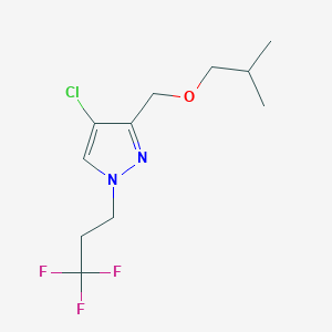 molecular formula C11H16ClF3N2O B2546017 4-chloro-3-(isobutoxymethyl)-1-(3,3,3-trifluoropropyl)-1H-pyrazole CAS No. 1855950-88-7
