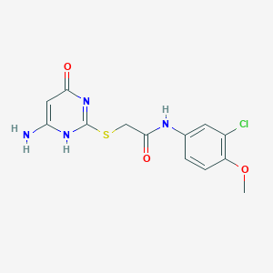 2-[(6-amino-4-oxo-1H-pyrimidin-2-yl)sulfanyl]-N-(3-chloro-4-methoxyphenyl)acetamide