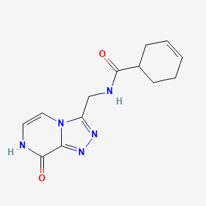 molecular formula C13H15N5O2 B2546021 N-((8-hydroxy-[1,2,4]triazolo[4,3-a]pyrazin-3-yl)methyl)cyclohex-3-enecarboxamide CAS No. 2034286-70-7