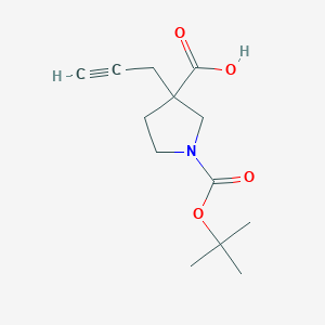 molecular formula C13H19NO4 B2546024 1-[(Tert-butoxy)carbonyl]-3-(prop-2-yn-1-yl)pyrrolidine-3-carboxylic acid CAS No. 1505359-06-7