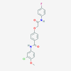 N-(3-chloro-4-methoxyphenyl)-4-[2-(4-fluoroanilino)-2-oxoethoxy]benzamide