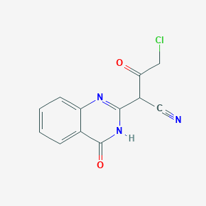 molecular formula C12H8ClN3O2 B2546034 4-Chloro-3-oxo-2-(4-oxo-3,4-dihydroquinazolin-2-yl)butanenitrile CAS No. 172294-12-1