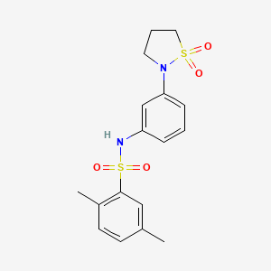 molecular formula C17H20N2O4S2 B2546039 N-(3-(1,1-二氧异噻唑啉-2-基)苯基)-2,5-二甲基苯磺酰胺 CAS No. 946338-00-7