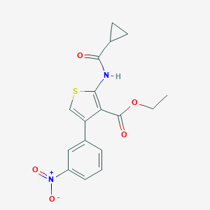 molecular formula C17H16N2O5S B254604 Ethyl 2-[(cyclopropylcarbonyl)amino]-4-(3-nitrophenyl)-3-thiophenecarboxylate 